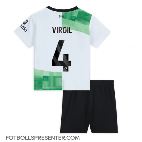 Liverpool Virgil van Dijk #4 Bortatröja Barn 2023-24 Kortärmad (+ korta byxor)